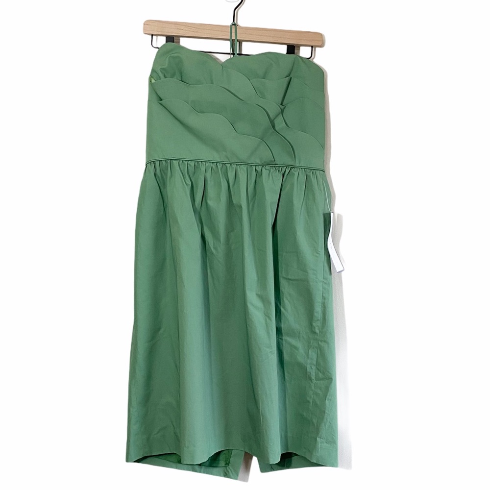 J. Crew ruffle top green wedding bridesmaid dress